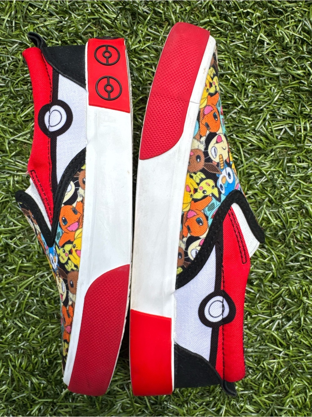Pokemon Ground Up Slip On Canvas Shoes Youth Size 2 Pikachu Pokeball EUC - Picture 5 of 12